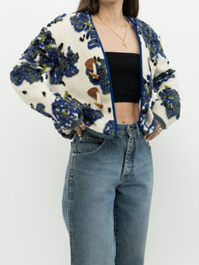 Modern x Cream Raised Knit Floral Cropped Jacket (M, L)