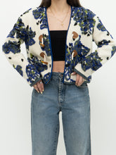 Load image into Gallery viewer, Modern x Cream Raised Knit Floral Cropped Jacket (M, L)