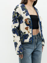 Load image into Gallery viewer, Modern x Cream Raised Knit Floral Cropped Jacket (M, L)