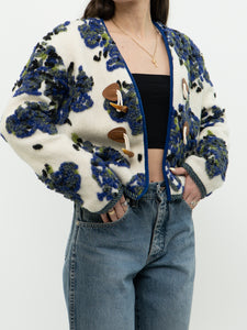 Modern x Cream Raised Knit Floral Cropped Jacket (M, L)