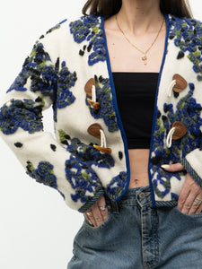 Modern x Cream Raised Knit Floral Cropped Jacket (M, L)