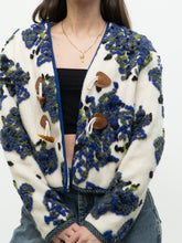 Load image into Gallery viewer, Modern x Cream Raised Knit Floral Cropped Jacket (M, L)