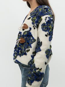 Modern x Cream Raised Knit Floral Cropped Jacket (M, L)