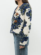 Load image into Gallery viewer, Modern x Cream Raised Knit Floral Cropped Jacket (M, L)
