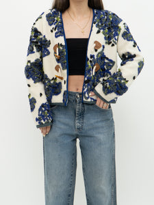 Modern x Cream Raised Knit Floral Cropped Jacket (M, L)