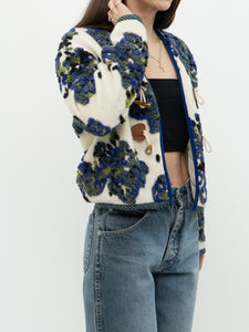 Modern x Cream Raised Knit Floral Cropped Jacket (M, L)