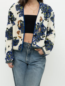 Modern x Cream Raised Knit Floral Cropped Jacket (M, L)