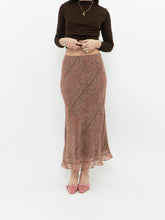 Load image into Gallery viewer, Vintage x Silk Coral, Brown Patterned Maxi Skirt (M-XL)