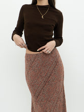 Load image into Gallery viewer, Vintage x Silk Coral, Brown Patterned Maxi Skirt (M-XL)