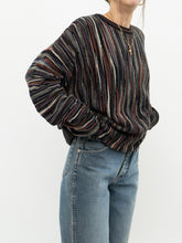 Load image into Gallery viewer, Vintage x Made in Canada x TOSANI Raised Knit Black Cotton Sweater (XS-XL)