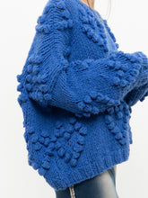 Load image into Gallery viewer, Modern x Chunky Blue Raised Heart Handknit Sweater (XS-XL)