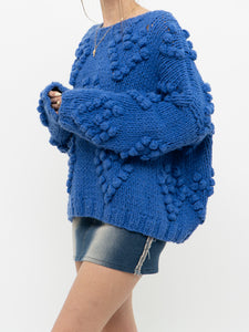 Modern x Chunky Blue Raised Heart Handknit Sweater (XS-XL)