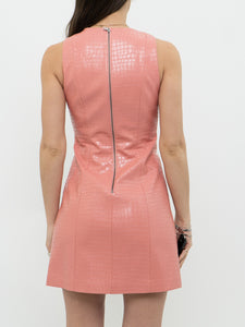 ALICE + OLIVIA x Pink Faux Leather Croc Mini Dress (XS, S)