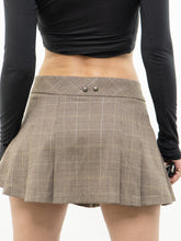Load image into Gallery viewer, Vintage x Made in USA x Brown Patterned Pleated Mini Skirt (M, L)