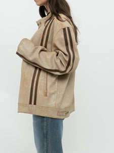 Vintage x Beige, Brown Faded Leather Jacket (S-L)