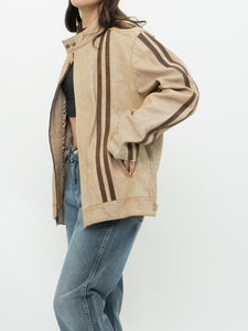 Vintage x Beige, Brown Faded Leather Jacket (S-L)