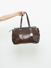 Load image into Gallery viewer, Vintage x NINE WEST Brown Faux Leather Croc Purse