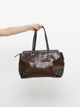 Load image into Gallery viewer, Vintage x NINE WEST Brown Faux Leather Croc Purse