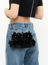 Load image into Gallery viewer, Vintage x Black 3D Flower Rhinestone Purse