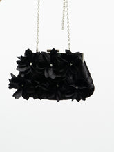 Load image into Gallery viewer, Vintage x Black 3D Flower Rhinestone Purse