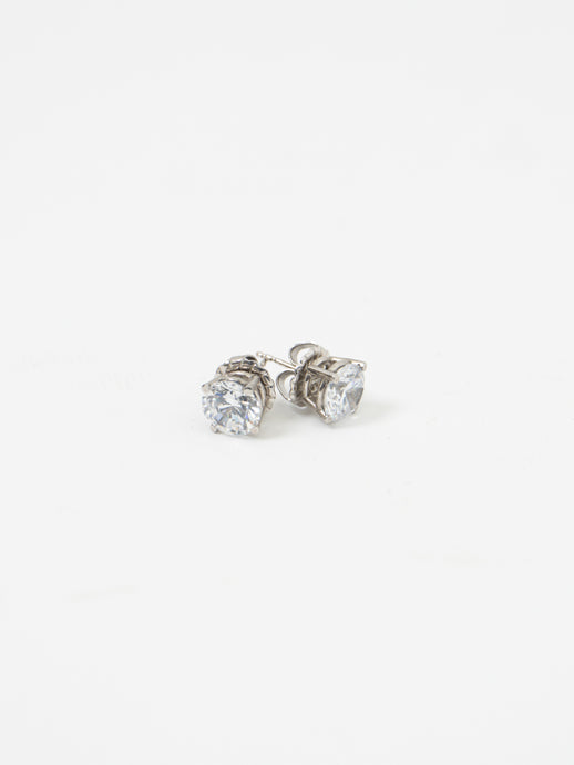 Vintage x Silver Faux Diamond Earrings
