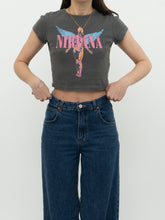 Load image into Gallery viewer, Modern x HM Nirvana Grey Cropped Tee (XS)