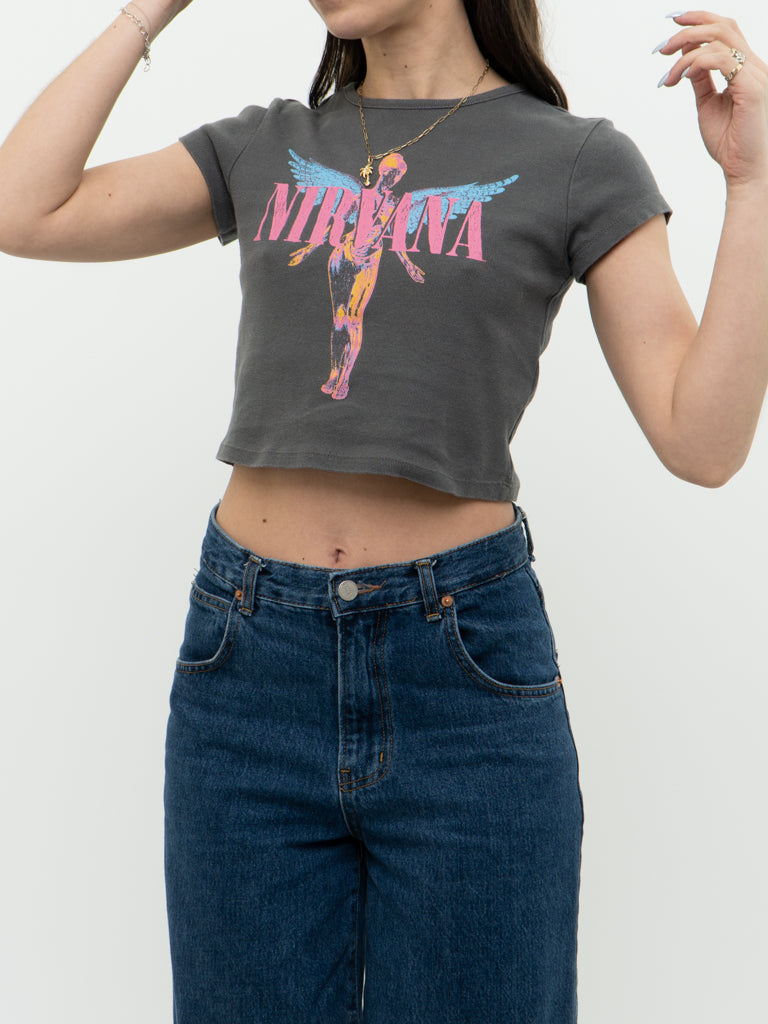 Modern x HM Nirvana Grey Cropped Tee (XS)