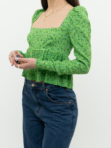 Modern x AFMR Green Floral Cropped Blouse (XS, S)
