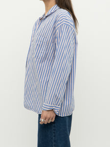 Modern x UNIQLO Cotton-Blend Blue Striped Buttonup (XS-L)