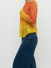 Load image into Gallery viewer, Vintage x Made in Italy x Orange, Yellow Mesh Cover Up Top (XS-M)