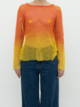 Load image into Gallery viewer, Vintage x Made in Italy x Orange, Yellow Mesh Cover Up Top (XS-M)