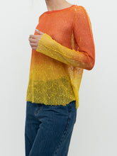 Load image into Gallery viewer, Vintage x Made in Italy x Orange, Yellow Mesh Cover Up Top (XS-M)