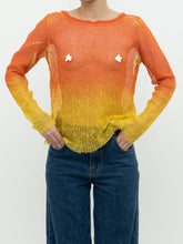 Load image into Gallery viewer, Vintage x Made in Italy x Orange, Yellow Mesh Cover Up Top (XS-M)