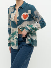 Load image into Gallery viewer, SEZANE x Teal Landscape Patterned Cotton Button-up (XS, S)