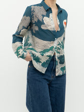 Load image into Gallery viewer, SEZANE x Teal Landscape Patterned Cotton Button-up (XS, S)