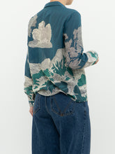 Load image into Gallery viewer, SEZANE x Teal Landscape Patterned Cotton Button-up (XS, S)