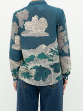 Load image into Gallery viewer, SEZANE x Teal Landscape Patterned Cotton Button-up (XS, S)