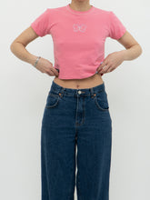 Load image into Gallery viewer, Vintage x Made in Italy x BANANA REPUBLIC Coral Pink Cropped Butterfly Tee (XS, S)