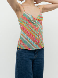 Vintage x Colourful Floral Cinched Tank (XS, S)