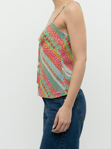 Vintage x Colourful Floral Cinched Tank (XS, S)