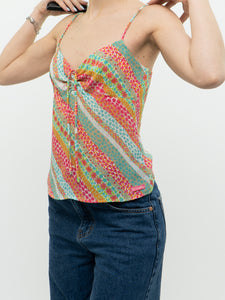 Vintage x Colourful Floral Cinched Tank (XS, S)