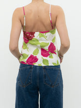 Load image into Gallery viewer, Vintage x Made in Brazil  x White, Pink &amp; Green Floral Frilly Tank (XS, S)