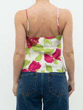 Load image into Gallery viewer, Vintage x Made in Brazil  x White, Pink &amp; Green Floral Frilly Tank (XS, S)