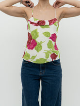 Load image into Gallery viewer, Vintage x Made in Brazil  x White, Pink &amp; Green Floral Frilly Tank (XS, S)