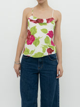 Load image into Gallery viewer, Vintage x Made in Brazil  x White, Pink &amp; Green Floral Frilly Tank (XS, S)