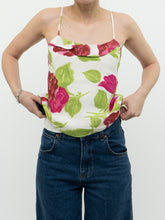 Load image into Gallery viewer, Vintage x Made in Brazil  x White, Pink &amp; Green Floral Frilly Tank (XS, S)