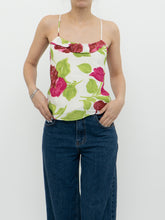 Load image into Gallery viewer, Vintage x Made in Brazil  x White, Pink &amp; Green Floral Frilly Tank (XS, S)