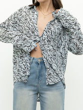 Load image into Gallery viewer, RAILS x Silk Pale Blue Zebra Blouse (XS-L)