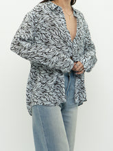 Load image into Gallery viewer, RAILS x Silk Pale Blue Zebra Blouse (XS-L)