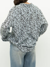 Load image into Gallery viewer, RAILS x Silk Pale Blue Zebra Blouse (XS-L)